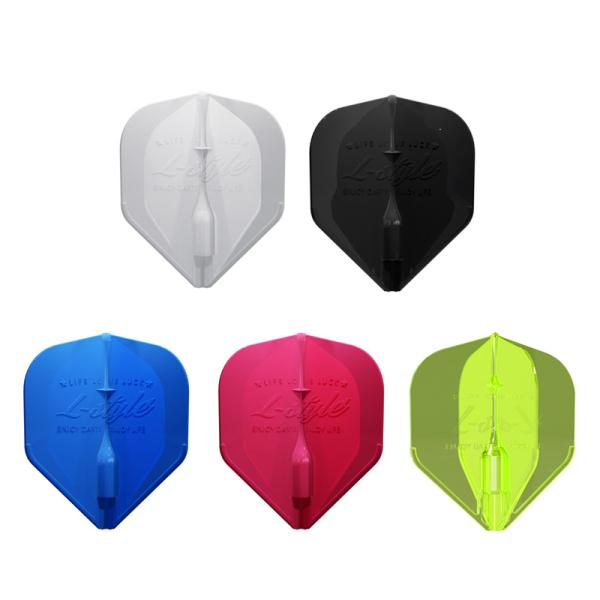 L-style史上、"最も美しく強い"このフライトは、透明感のある精密な作りになっており正に芸術作品の域に入りました。重さは1グラム程度で、L-style製品の中でも最も重く、硬いフライトという位置づけ。高い耐久性が特徴です。●硬いフライト...