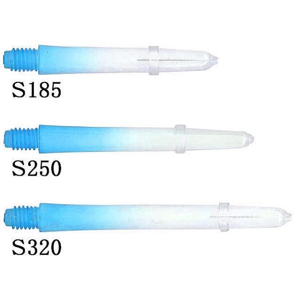 ■3本入り(Lリング付)●純国産シャフトフライトとの隙間をなくし、ティップをすべりこませ圧倒的な弾かれづらさを実現※商品により染まり具合にばらつきがございますので予めご了承の上、ご購入下さい業　種：シャフト ] LARO グラデーション（ラ...