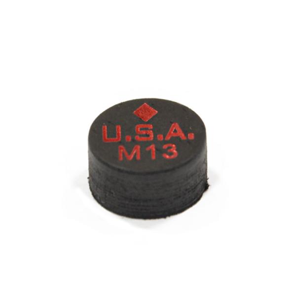 USA13 ブラック日本ではあまり馴染みのないタップであるが、韓国のキャロムプレイヤーが好んで使用する硬めのタップです。13枚積層タップ、材質は豚革となります。仕様材質：豚革構造：13枚積層接着面：GLUE表記面