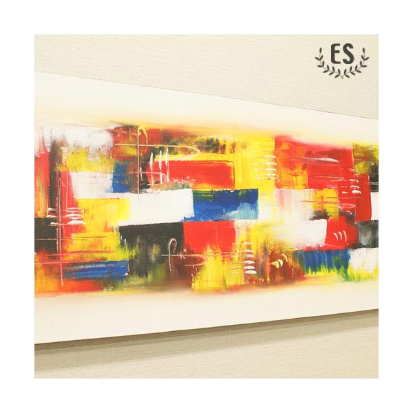 バリ絵画 モダンアート 140×45 29 アートパネル 絵画 インテリア 壁掛け 絵 おしゃれ 大型サイズ アジアン バリ ファブリックパネル 北欧  モダン 抽象画