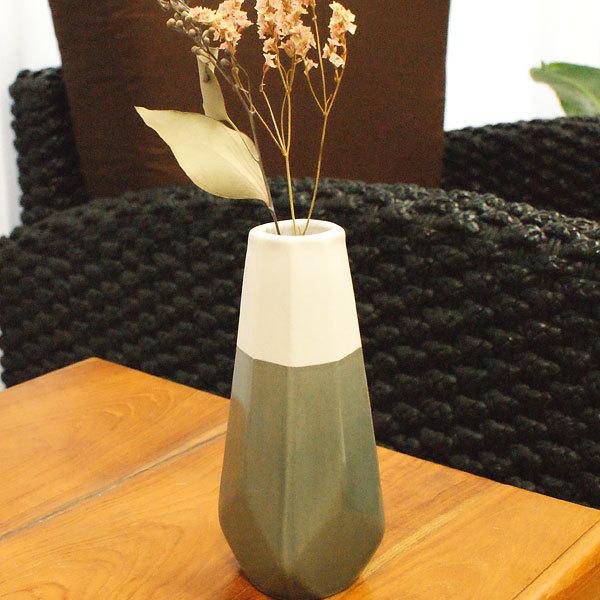 陶器 フラワーベース 花瓶 おしゃれ 北欧 シンプル 卓上 アジアン雑貨 タバナン焼き Aタイプ グレー ホワイト Es Me2104 01 アジアンインテリア Es Style 通販 Yahoo ショッピング