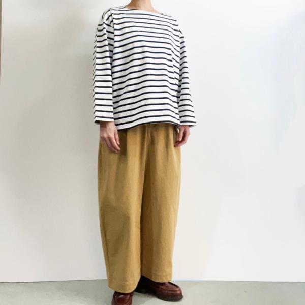 新品　comm.arch. オーガニックコットンスクエアネックTシャツボーダー comm. arch.（コムアーチ） レディースロンT COMM.ARCH. OG COTTON