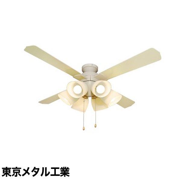 シーリングファンライト おしゃれ扇風機 LED天井ファンライト ファン付き照明 東京メタル 東京メタル工業 シーリングファンライト QJ-46WW6ND 電球