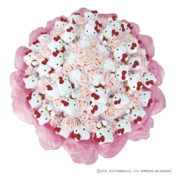 Q Fla ハローキティ ぬいぐるみブーケ 特大 生花 キティちゃん 薔薇 ローズ ハローキティ マスコットブーケ 花束 ローズ サンリオ 結婚式 Snro 03 送料無料 J Esco Shop