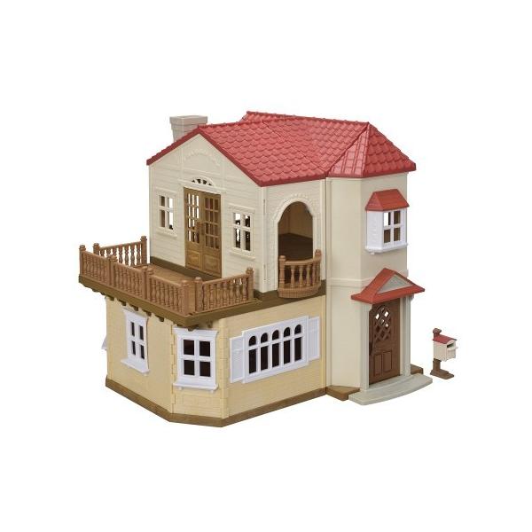 シルバニアファミリー ハ-51 赤い屋根の大きなお家 -屋根裏はひみつのお部屋-おもちゃ こども 子供 女の子 人形遊び ハウス 3歳