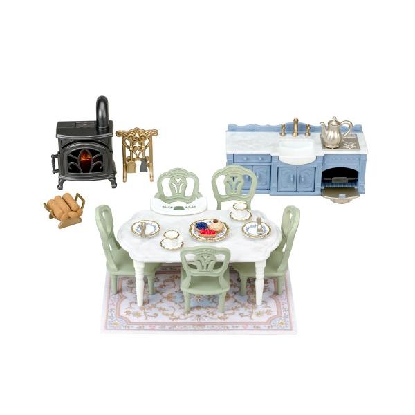 ■発送倉庫:玩具倉庫（※千葉県からの発送）■種別:おもちゃ■発売日:2025/09/13■メーカー:エポック社■対象年齢:3歳以上■説明:「きらめく水辺の赤い屋根のお家」にぴったりのダイニングルームセットです。 キッチンやダイニングテーブル...