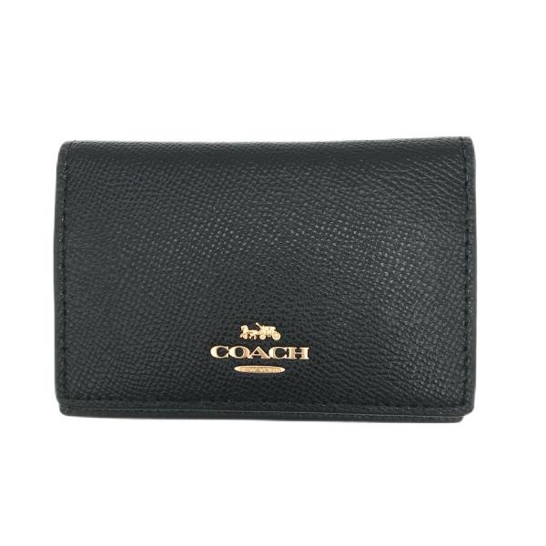COACH シグネチャー ブラックレザー 名刺入れ eseight_220715-a-87731-imblk