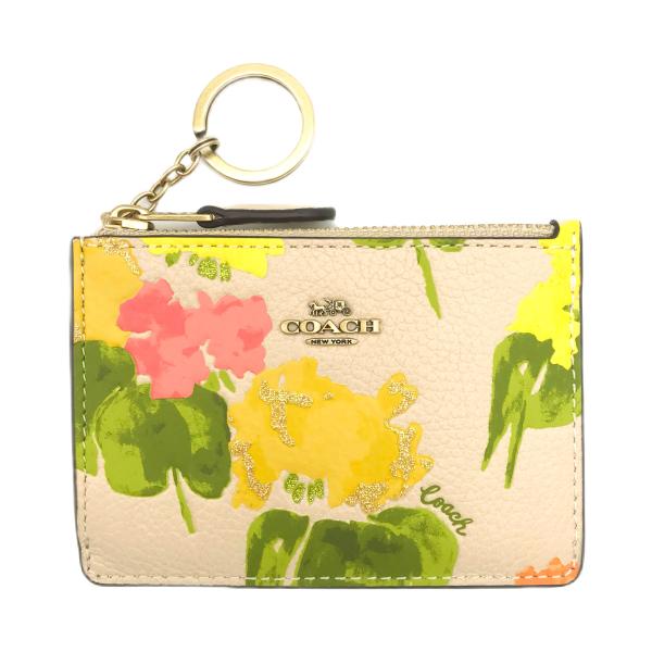 NEW♪ポップな花柄【COACH】IDケース 定期入れ キーリング付 eseight_230809-a-cc984-b4l38