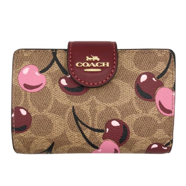 COACH ★大人気★ ミディアム コーナージップ ウォレット チェリー 新品 公式】コーチアウトレット | ミディアム コーナー ジップ ウォレット
