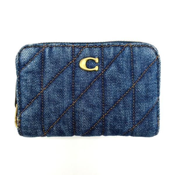 コーチ ★COACH★ エッセンシャル スモールジップアラウンド カードケース キルティング ディープブルー フラグメントケース CAO33 B4RHO【ギフトラッピング可】