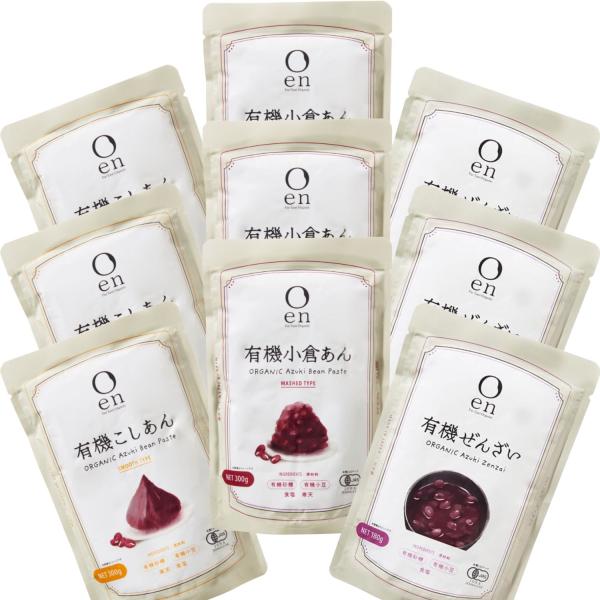 商品情報名称 有機小倉あん有機こしあん有機ぜんざい内容量 300ｇ×2180ｇ×1原材料名 【有機小倉あん】有機砂糖(ブラジル製造)、有機小豆、食塩、寒天【有機こしあん】有機砂糖（ブラジル製造）、有機小豆、寒天、食塩【有機ぜんざい】有機砂糖...