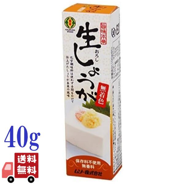商品情報【名称】 生しょうが(チューブ)【原材料名】 しょうが(国産)、水あめ、りんご酢、食塩、ばれいしょでん粉(ばれいしょ(国産))、植物繊維(じゃがいも(遺伝子組み換えでない))【栄養成分】 (40gあたり) エネルギー：33kcal ...