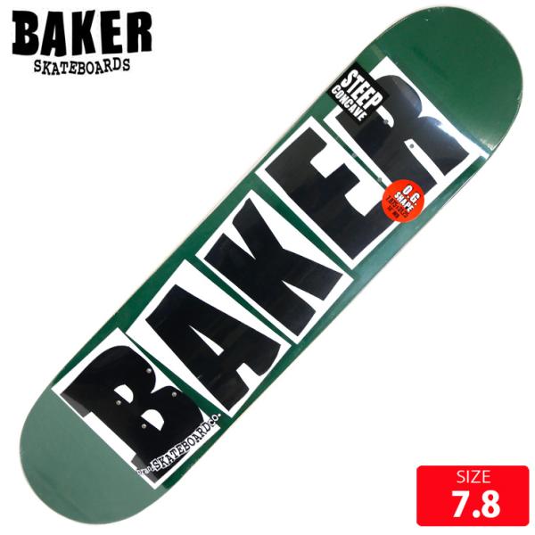BAKER（ベイカー） スケボー デッキ BAKER BRAND LOGO GREEN DECK 7.8