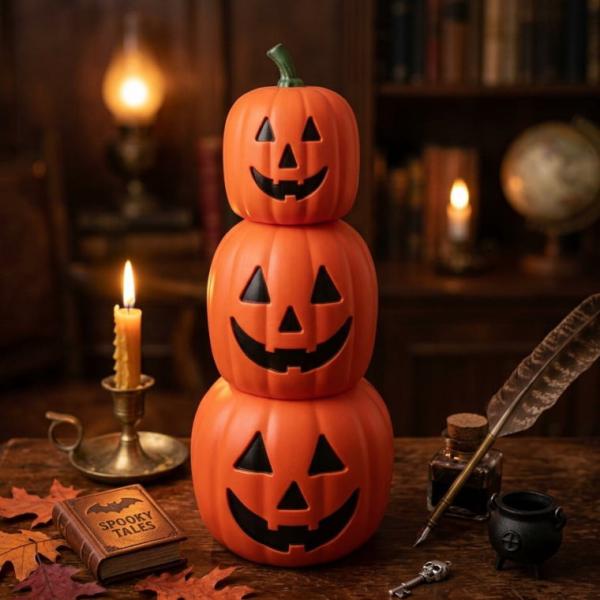 ハロウィン スタッキング3連パンプキン かぼちゃ 飾り 装飾 ディスプレイ 3個セット 積み重ね 収納 室内用 友愛玩具 HW-1031
