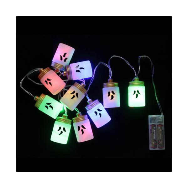 電池式LED 10pcsガーランド ゴーストボトル ハロウィン 飾り ディスプレイ HW-1519