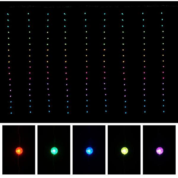 LEDワイヤービーズカーテンライト スペシャルマルチ 180×300cm 180球 カラー切替 タイマー リモコン クリスマス イルミネーション 防滴 友愛玩具 WG-0349