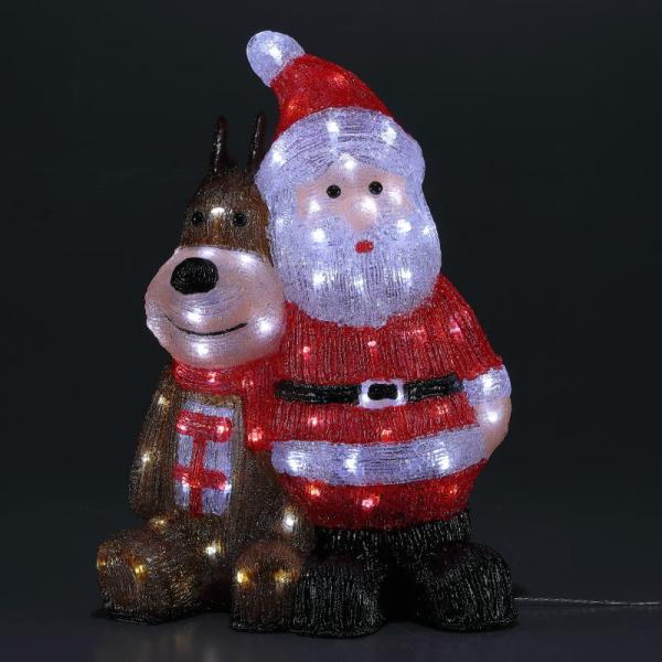 LEDクリスタルモチーフ サンタ＆トナカイ クリスマス イルミネーション WG-24303