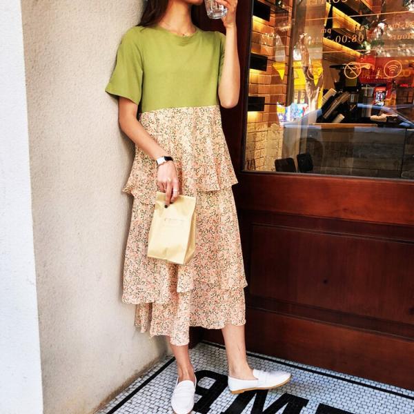 夏 ワンピース Tシャツワンピース 花柄 安い 可愛い おしゃれ 大人カジュアル 半袖 フェミニン 体型カバー ミモレ丈 ロング Yasu0503 リラークショップ 通販 Yahoo ショッピング