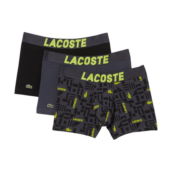 ラコステ LACOSTE ノーティカルプリントトランクショーツ3パック 5H9956L YWL ダークグレー メンズ 正規品 下着 アンダーウエア 3枚セット ワニ インナーウェア