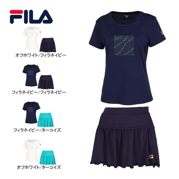 FILA（フィラ） レディース アップリケTシャツ VL2685 ＆ スコート