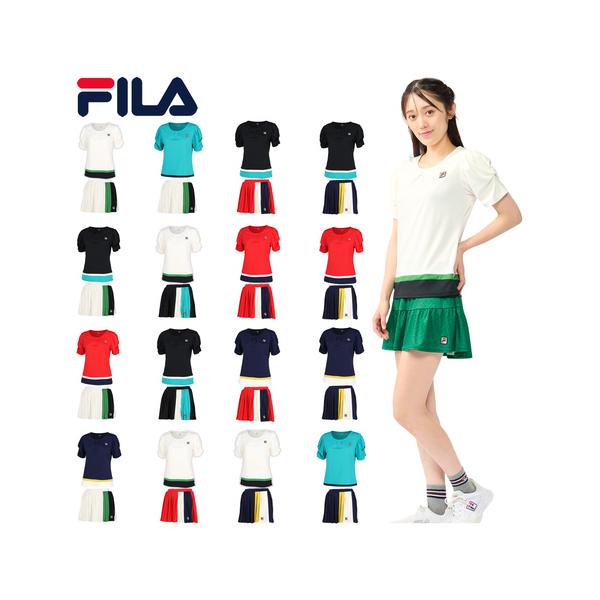 フィラ FILA レディース ゲームシャツ VL2697 ＆ スコート VL2699 上下セット セットアップ 上下 テニス ゲームウェア 試合 部活  練習