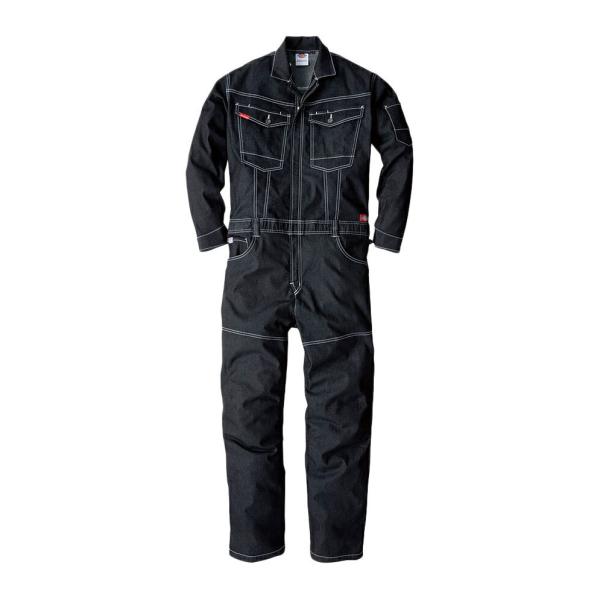 オールインワン つなぎ 長袖 ロングパンツ 長ズボン 作業服 カジュアル アメカジ デニム おしゃれしっかりとした見た目だが、動きを妨げないヨコ伸び伸長率25％のアメイジングストレッチ素材を採用し快適な着ごごち。作業をしていてもカッコよくキ...