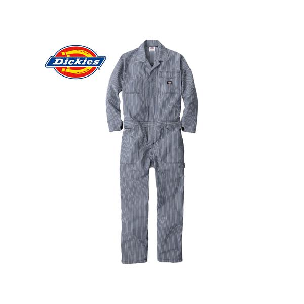 ディッキーズ Dickies ライト ストレッチ ヒッコリー 長袖 つなぎ D-7106 (DICKIES ツナギ ワークウェア UVカット 作業服 作業着 薄手 軽量 ) 爆買