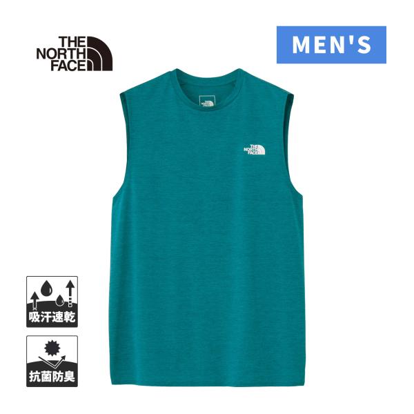 ザ・ノース・フェイス ノースフェイス スリーブレスGTDメランジクルー NT12594 DL ディープラグーン メンズ 2026春夏モデル ランニングウェア ノースリーブ