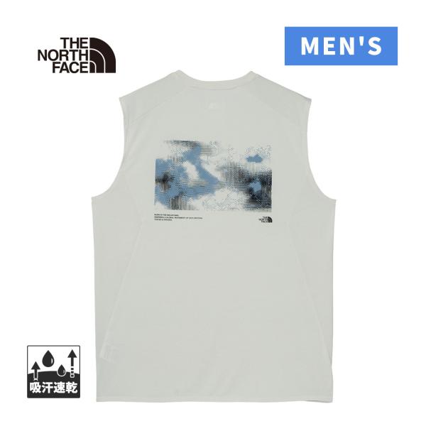 ザ・ノース・フェイス ノースフェイス スリーブレスGTDメランジグラフィッククルー NT12676 GS グレイッシュホワイト メンズ 2026春夏モデル ランニング