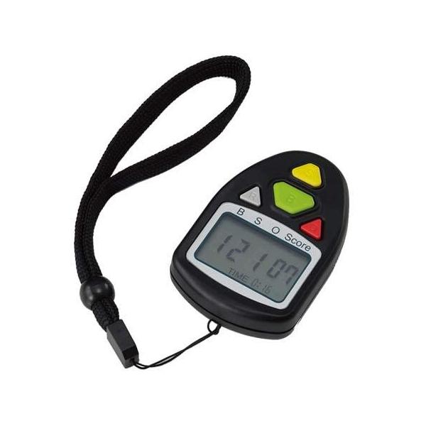 送料無料 野球用品 審判 球審 インジケーター 大変見やすい超ワイド液晶文字。ボール（B）、ストライク（S）、アウト（O）、スコアが一目で確認。誤タッチしにくい形状とカラーボタン。ネクストバッターが打席に入れば、リセットボタンで簡単スタート...