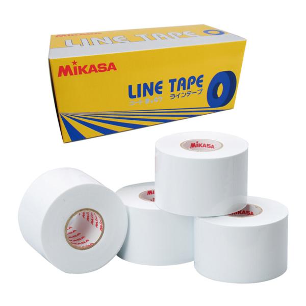 白線 テープ ホワイト 5cm幅 バレー バスケット ハンド ドッジ テニス 剣道 体育館伸びるので曲線を引くのに適しています。サイズ：50mm×25m×4巻入