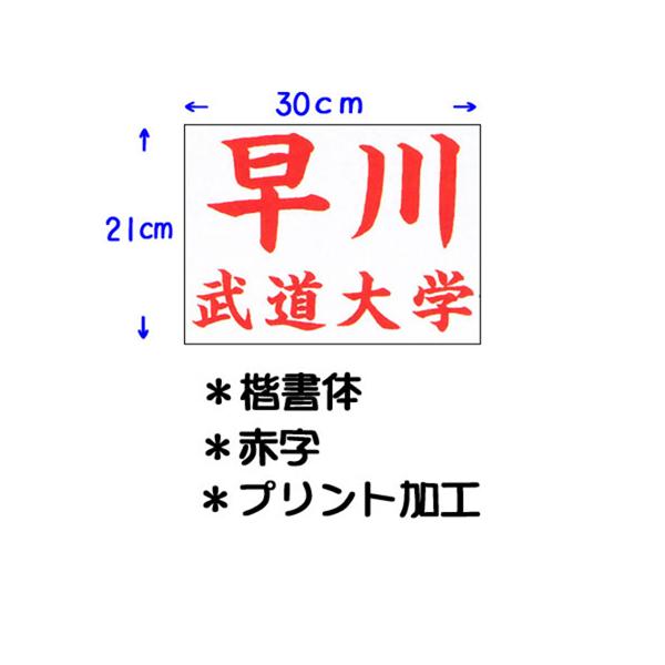 送料無料 ネーム加工料 柔道着 空手着 武道 剣道 道衣 名前 ネーム入れ 氏名 九桜 クサクラプリント加工にてご希望の個人名・団体名をゼッケンにお入れする、ネーム入りゼッケンです。ゼッケン上部約2/3に個人名、下部約1/3に団体名を横書き...