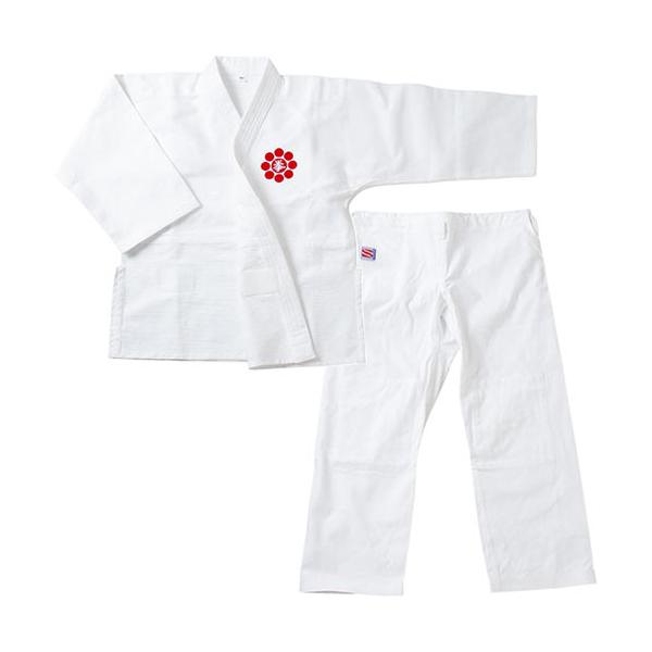 日本拳法 拳法衣 武道 武術 格闘技 スポーツ 九桜 クサクラ斬新ソフトな素材、着やすい動き易いフィット感のある拳法衣。実技の対応性を配慮した立体裁断を入念縫製、前身合わせ、着崩れしない。2ヵ所のマジックテープによる装着。※日本拳法会マーク...