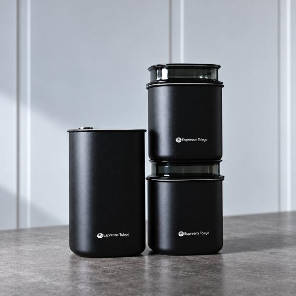 Espresso Tokyo コーヒーキャニスター プロスクエア 真空密閉遮光 コーヒー豆保存容器 真空保存容器 酸化防止