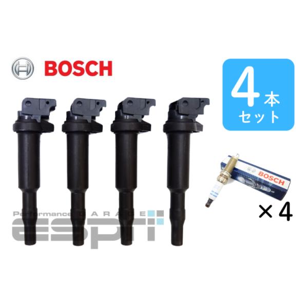 BMW F32 F36 F82 F83 M4 F10 F11 F07 M5 スパークプラグ＋イグニッションコイル4本セット ZR5TPP330 12120039664 12138616153 BOSCH製