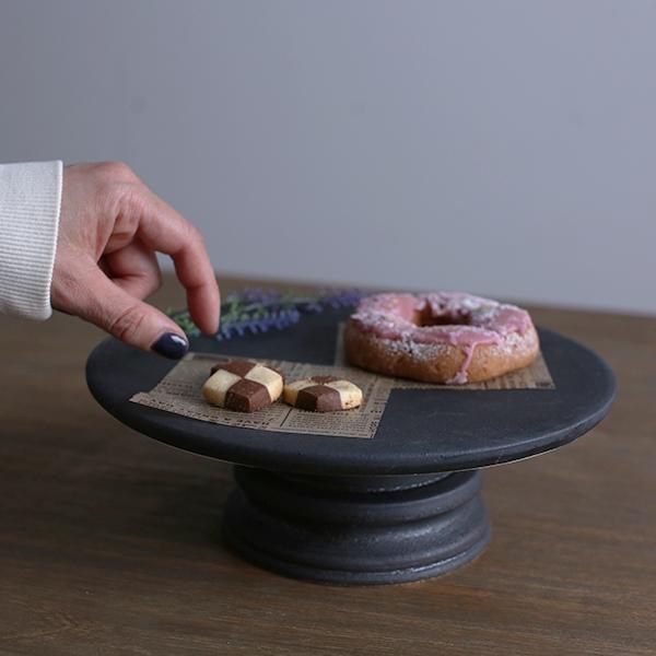 【MISHIM POTTERY CREATION】fractal cakestand (size:M susu) かいらぎ 美濃焼 ケーキスタンド ミシンポタリー i-32082