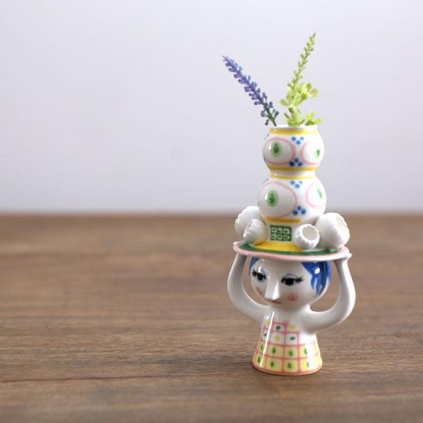 キャンドルホルダー】LADY WITH HAT （ピンク） 54052【BJORN WIINBLAD 