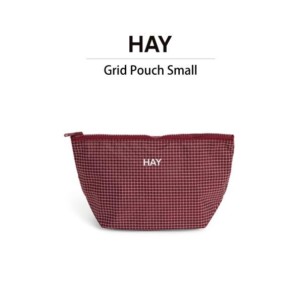 正規取扱店 HAY Grid Pouch small (Burgundy) AF782-A601-AE61 ヘイポーチ i-34936