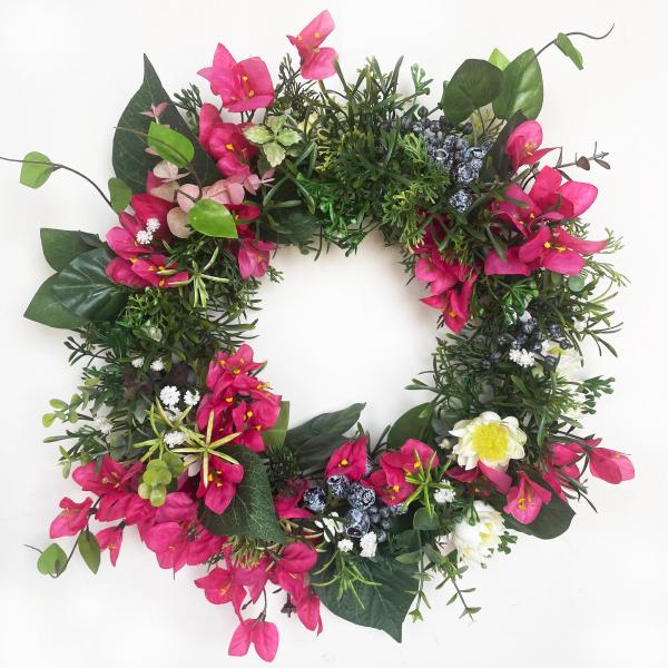 36cmトロピカルブーゲンビリアリースで夏の彩り