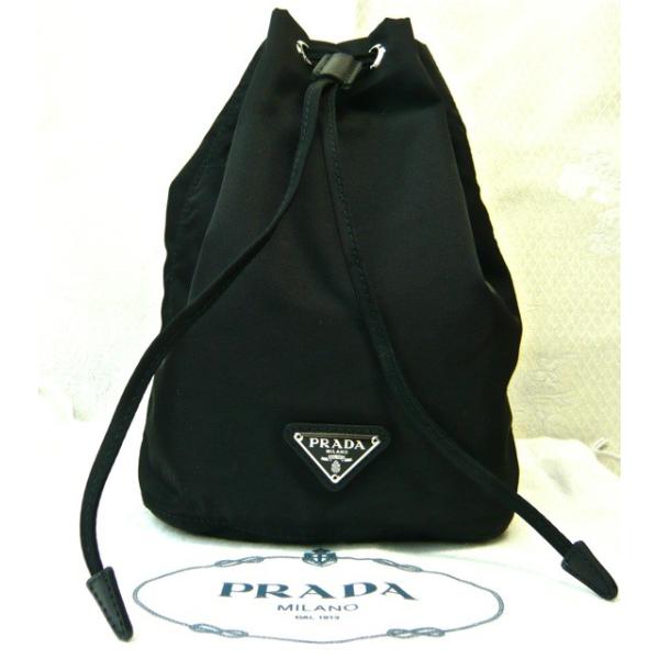 プラダ 巾着 マルチ ポーチ 日本未発売 PRADA 1N0369 NECESSAIRE ブラック VELA ナイロン :1N0369