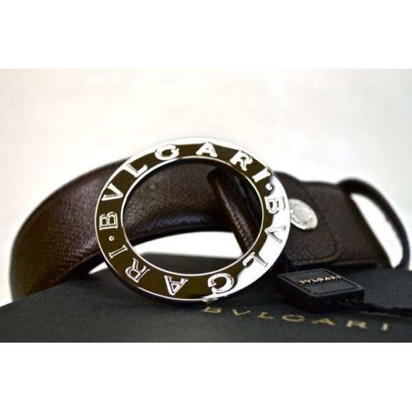 BVLGARI レザーベルト　ブラウン BVLGARI - 【正規品】ブルガリ ブラウン オーストリッチ バンド