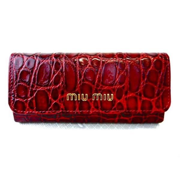 新品未使用 miumiu パスケース　クロコ型押し アンティコ 楽天市場】ミュウミュウ パスケース(定期入れ) MIU MIU クロコプリント