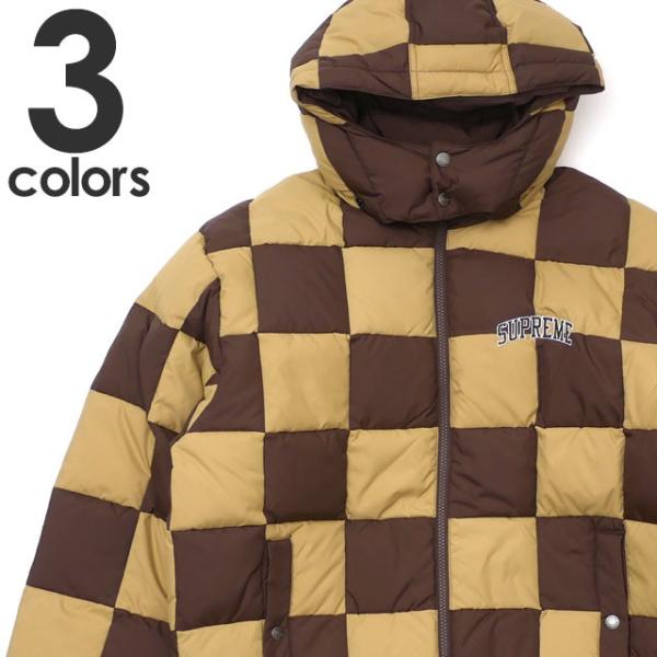 Supreme ダウンジャケット ハチ柄 Supreme 新品 シュプリーム SUPREME Checkerboard Puffy Jacket ダウン