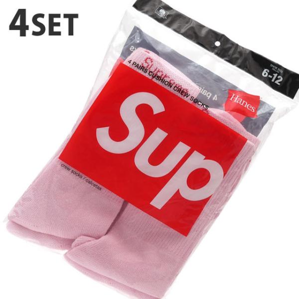 新品未使用 supreme hanes pink socks 3足 Supreme - supremeソックス 靴下3セット ピンク ヘインズの通販