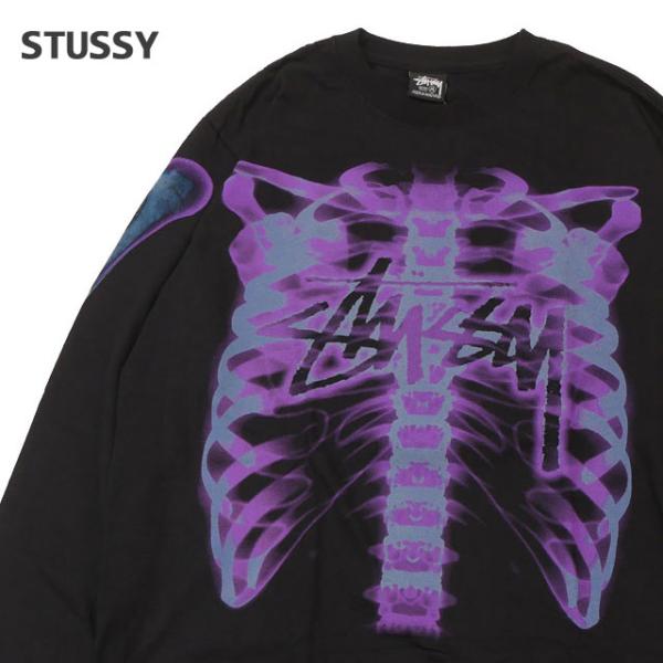 Stussy Rib Cage LS T-Shirt ステューシー 長袖シャツ Stussy RIB CAGE 3M Long Sleeve Tee T-Shirt Black size L