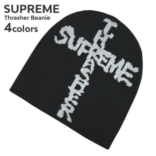 帽子 Supreme Thrasher Cross Cuffless Beanie Supreme（シュプリーム） 新品 SUPREME x スラッシャー Thrasher Cross