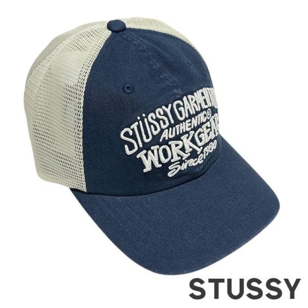 希少！STUSSY ワークキャップ デニム スケーター ラットパトロール STUSSY WORKGEAR キャップ ネイビー パッチ - メルカリ