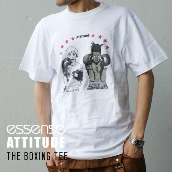 Vi GbZX essense x AeB`[h ATTITUDE COLLABORATION THE BOXING TEE TVc WHITE zCg  999006217030 TVc