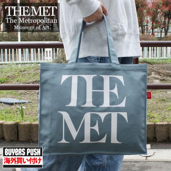 THE MET キャンバストートバッグ　メトロポリタン美術館 グレー ブルー essense_824040603