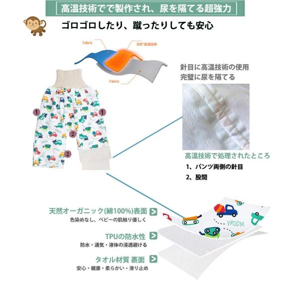 腹巻付おねしょ対策ケット 2枚入 ズボンタイプ おねしょ対策 ズボン 防水 通気 天然綿100 男の子 女の子 50 60cm 長さ55c Antoniodomingo Es